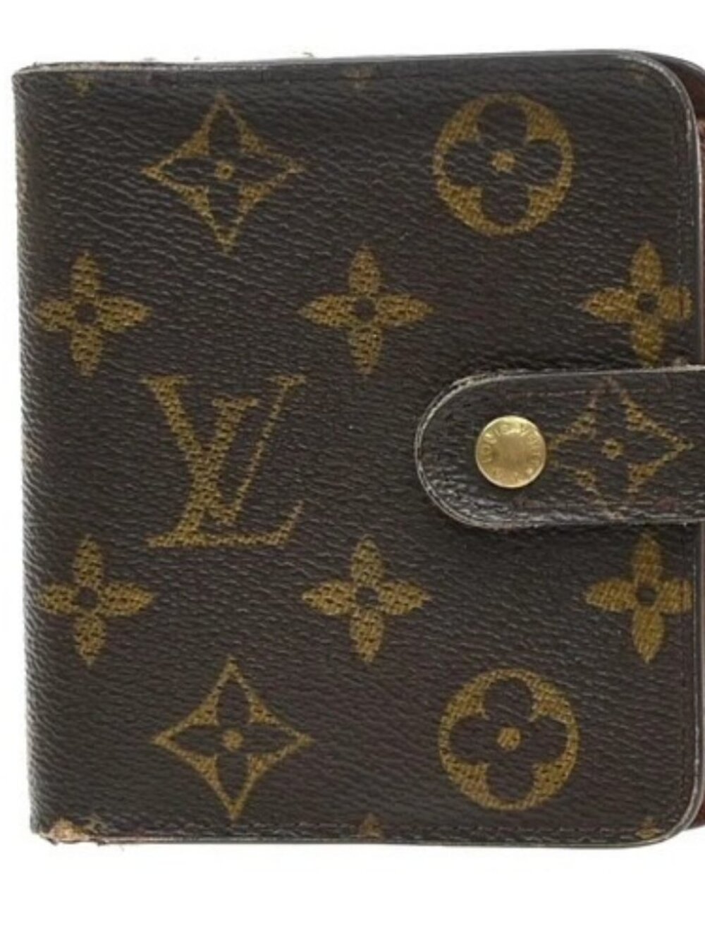 LOUIS VUITTON Compact Zip Wallet Monogram Leather Brown France M61667 07KD346